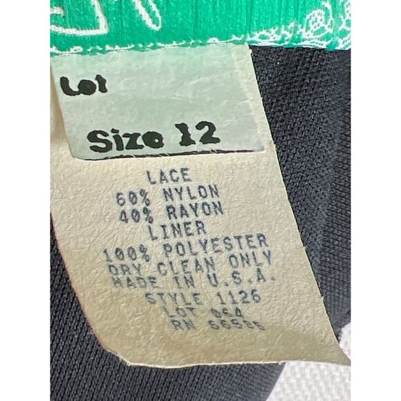 Vintage 80s Size Small Black Lace Cocktail Semi Formal Dress Cut Out Backless - Picture 12 of 13